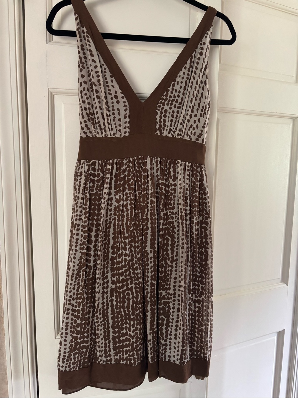 Vintage Brown and Cream Printed Dress